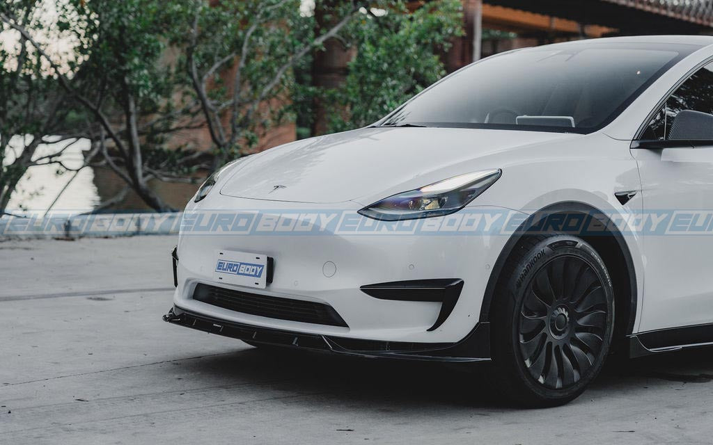 Euro Design 3 Piece Front Lip (Gloss Black) for 21+ Tesla Model Y