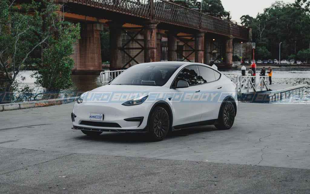 Euro Design 3 Piece Front Lip (Gloss Black) for 21+ Tesla Model Y