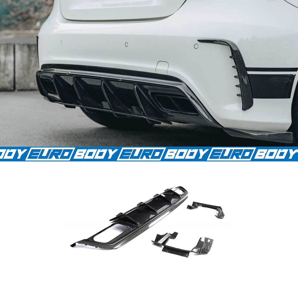 A45 (AMG) Style Rear Diffuser for 13-18 Mercedes-Benz A-Class (AMG/AMG