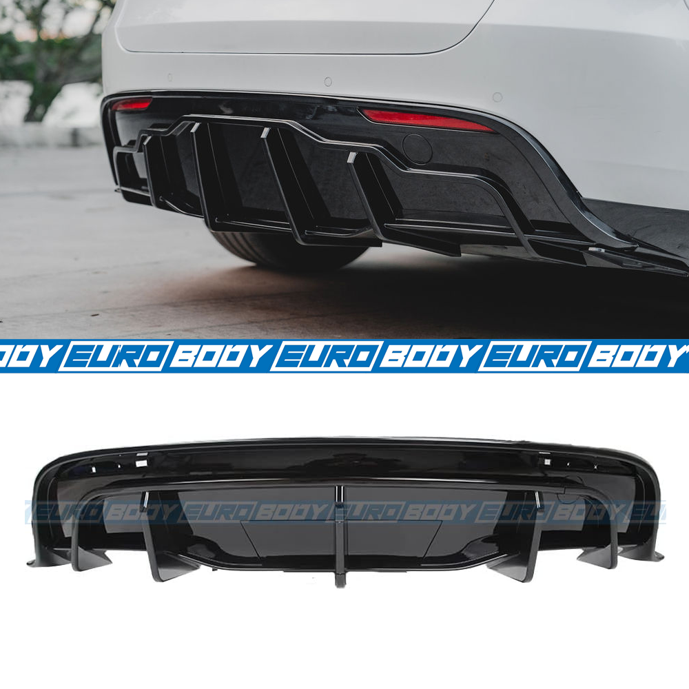 Euro Design Rear Diffuser (Gloss Black) for 21+ Tesla Model Y