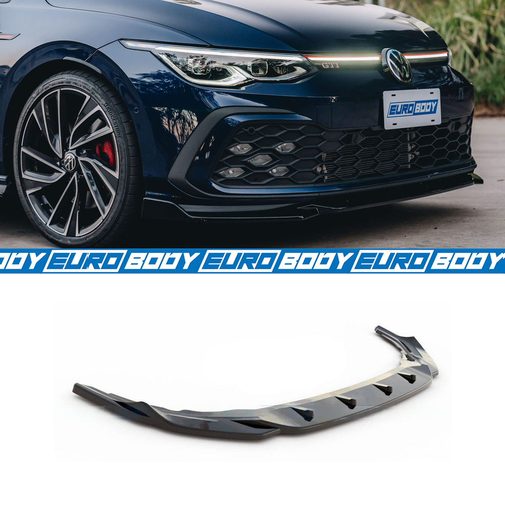 Euro Design Front Lip (Gloss Black) for 21+ Volkswagen Golf TSI/GTI MK8