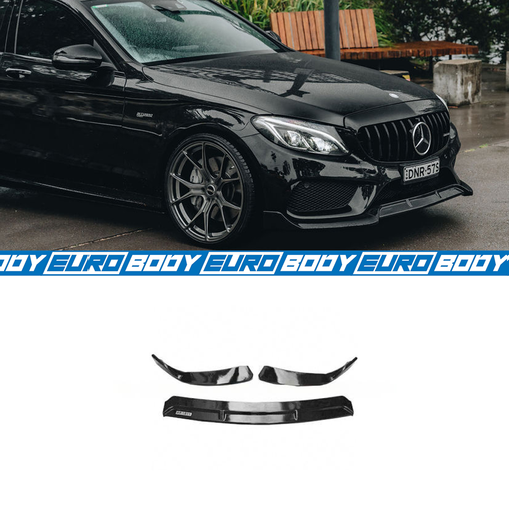 BB Style Front Lip (Gloss Black) for 15-21 Mercedes-Benz C-Class (AMG/AMG-Line) W205/C205