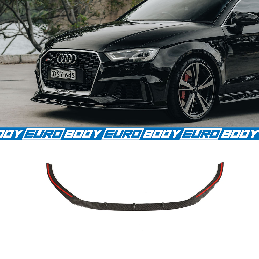 Euro Design Front Lip (Carbon Fibre) for 17-19 Audi RS3 (Sedan) 8V