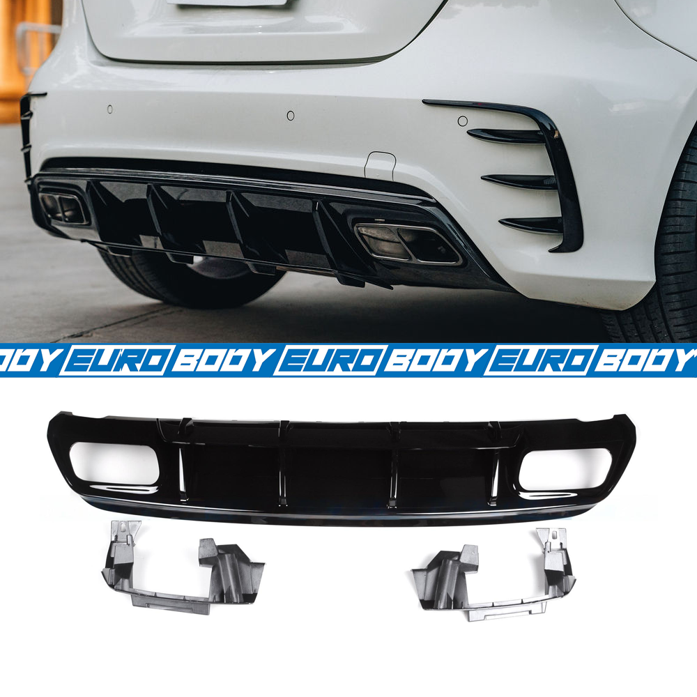 A45 (AMG) Style Rear Diffuser for 13-18 Mercedes-Benz A-Class (AMG/AMG-Line) W176