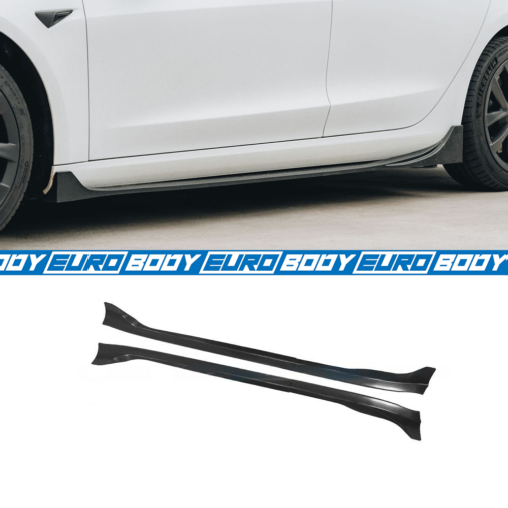 Aero Style Side Skirts (Gloss Black) for 19-23 Tesla Model 3