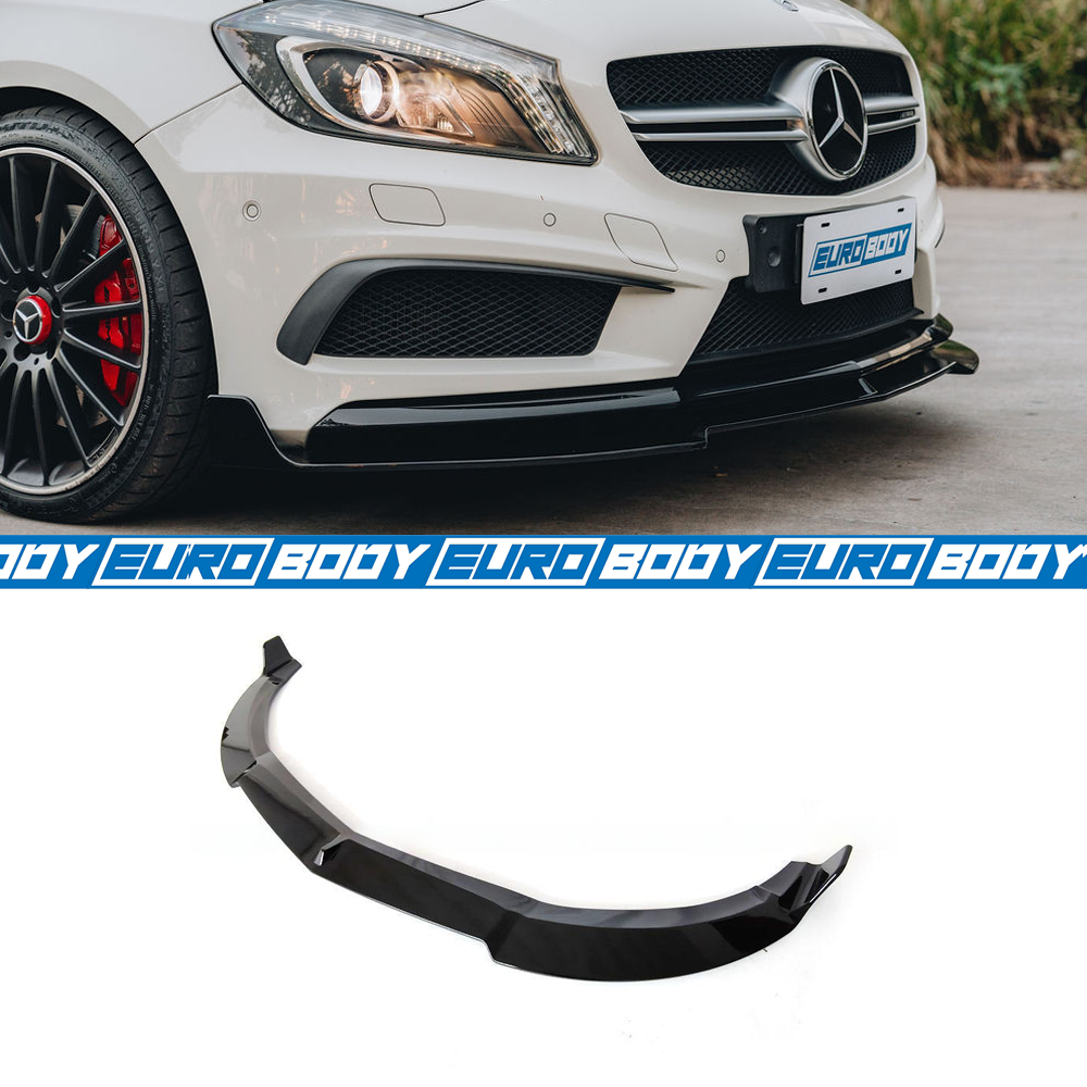 Euro Design Front Lip (Gloss Black) for 13-18 Mercedes-Benz A-Class (AMG/AMG-Line) W176