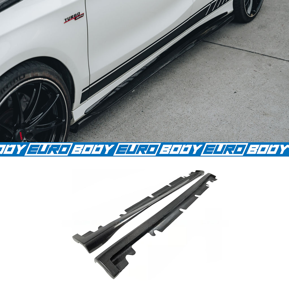 Revozport Style Side Skirts (Carbon Fibre) for 13-18 Mercedes-Benz A-Class/CLA-Class (AMG/AMG-Line) W176/C117