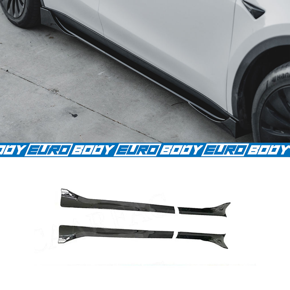 Euro Design Side Skirt (Gloss Black) for 21+ Tesla Model Y