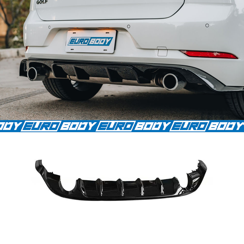 TCR Style Rear Diffuser (Gloss Black) for 17-20 Volkswagen Golf MK7.5