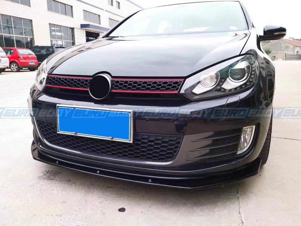 Euro Design Front Lip (Gloss Black) for 09-13 Volkswagen Golf GTI MK6