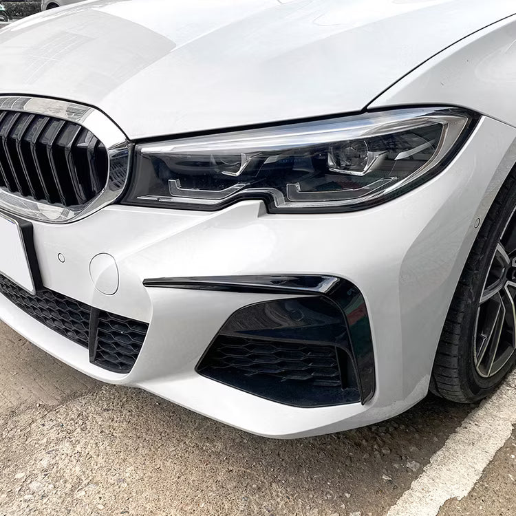 Euro Design Front Canards (Gloss Black) for 19-22 BMW 3 Series G20 (M-Sport) Pre-LCI