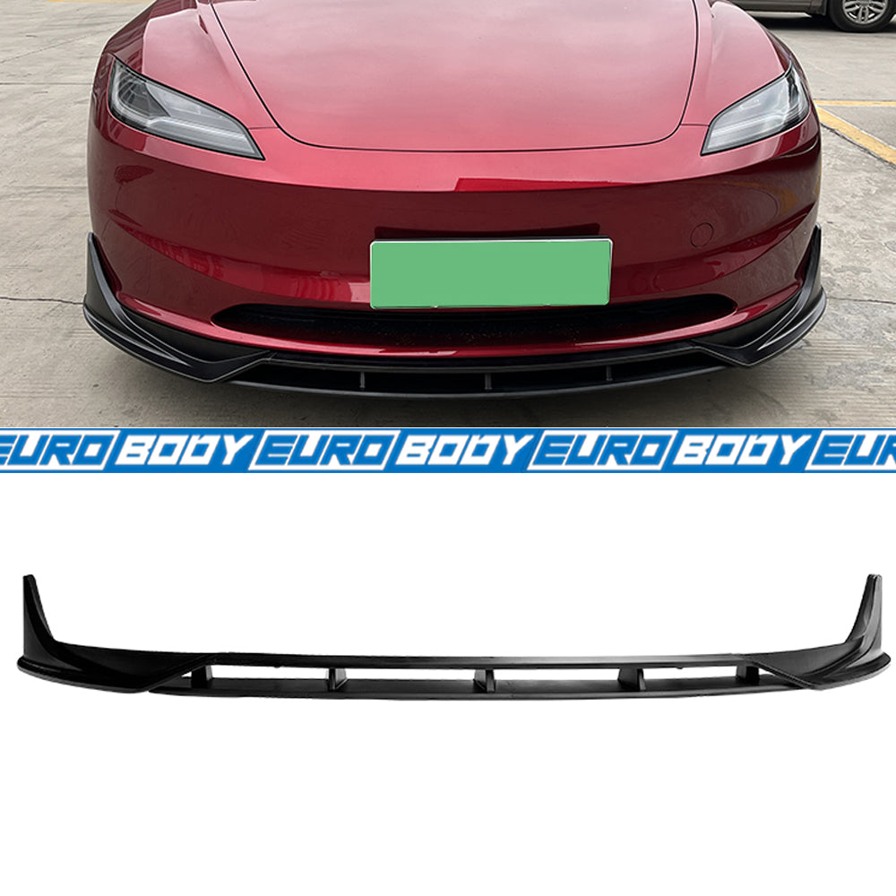 Euro Design Front Lip (Gloss Black) for 24+ Tesla Model 3