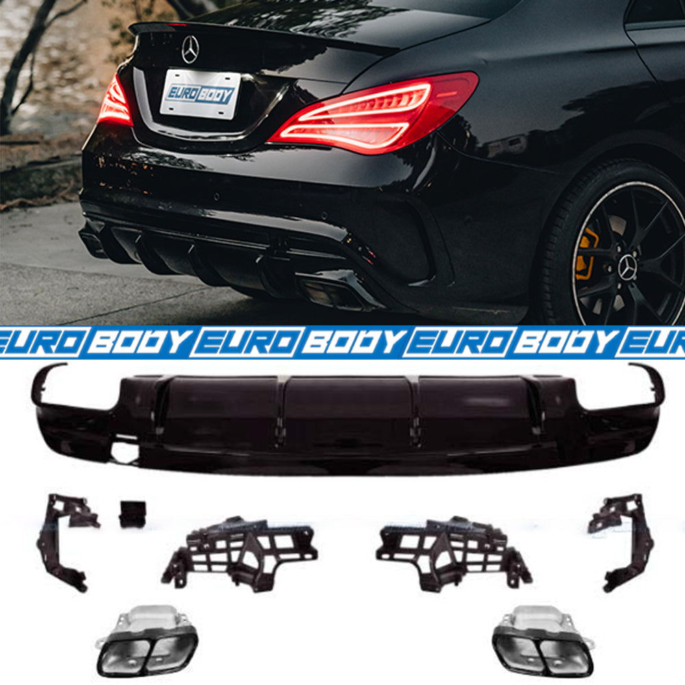 CLA45 (AMG) Style Rear Diffuser for 13-18 Mercedes-Benz CLA-Class (AMG/AMG-Line) C117