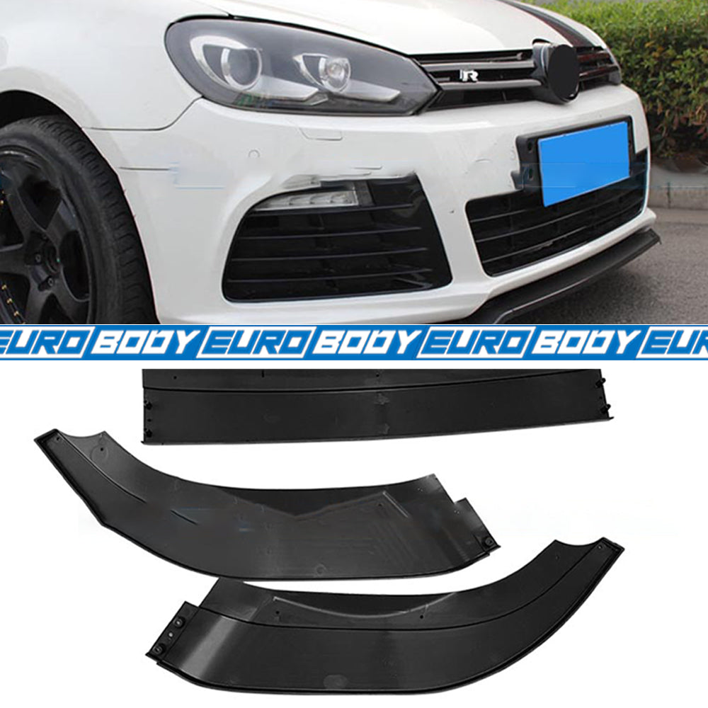 Euro Design Front Lip (Gloss Black) for 09-13 Volkswagen Golf R MK6