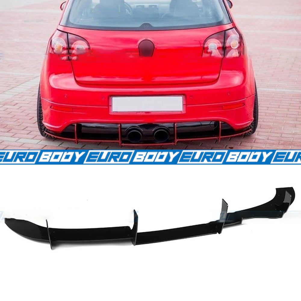 Euro Design Rear Diffuser (Gloss Black) for 05-09 Volkswagen Golf R32 MK5