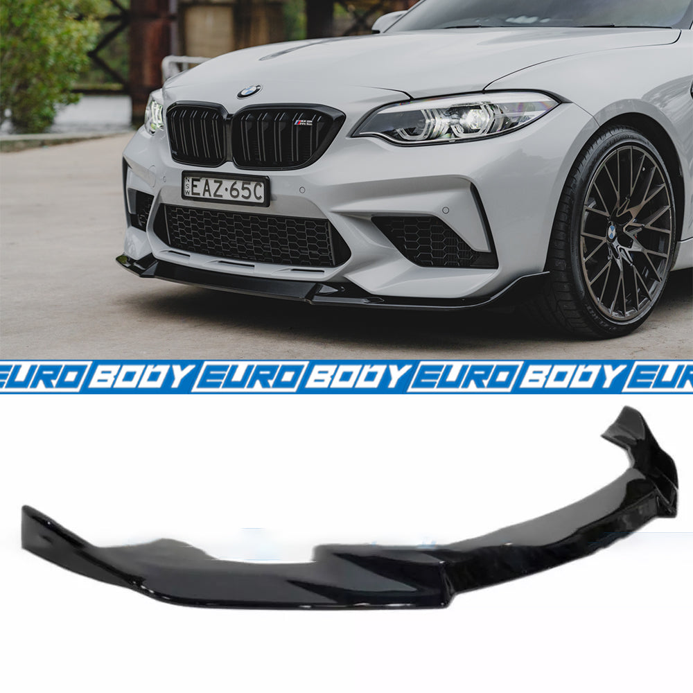 Euro Design Front Lip (Gloss Black) for 16-21 BMW M2 (Coupe/Competition) F87