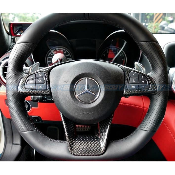 OEM+ Style Steering Wheel Trim (Carbon Fibre) (Replacement) for Mercedes (AMG-Line/AMG Steering Wheels) (Universal)