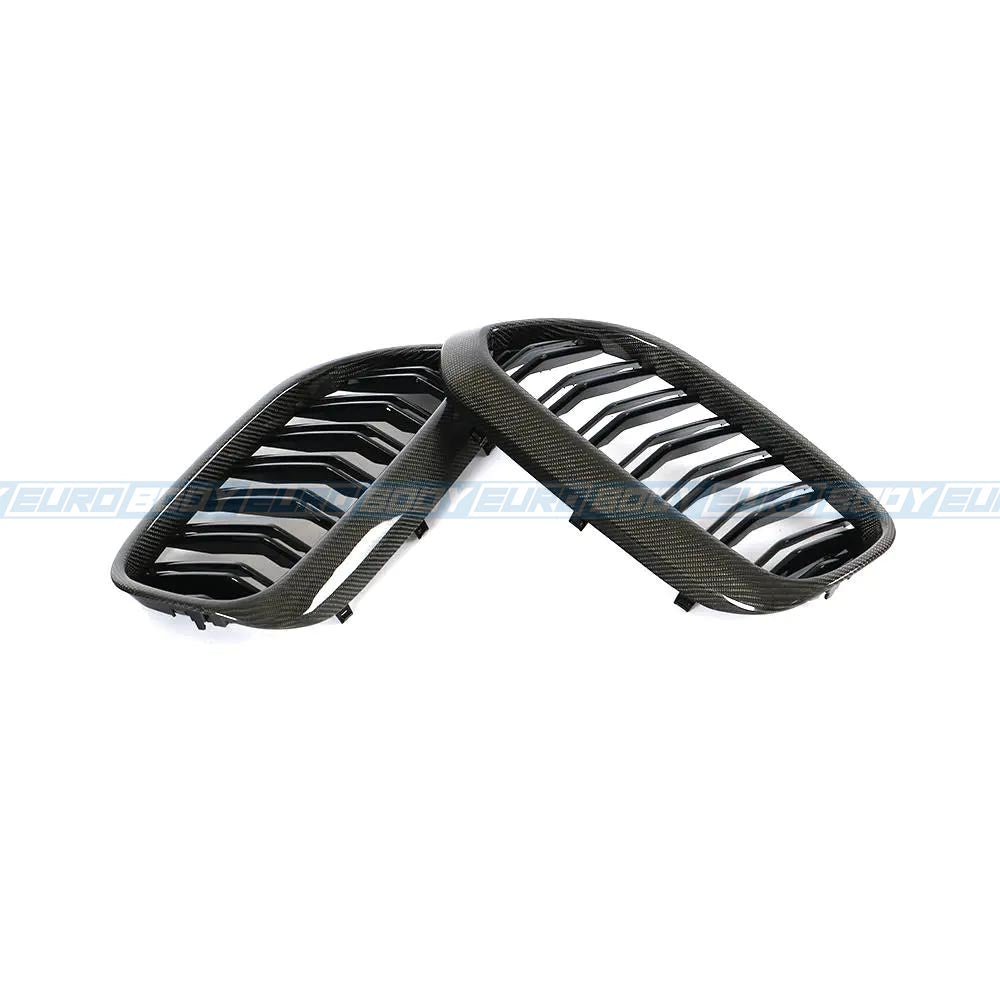 Euro Design Dual Slot Front Grill (Carbon Fibre) for 17-20 BMW 5 Series (Pre-LCI) G30/G31