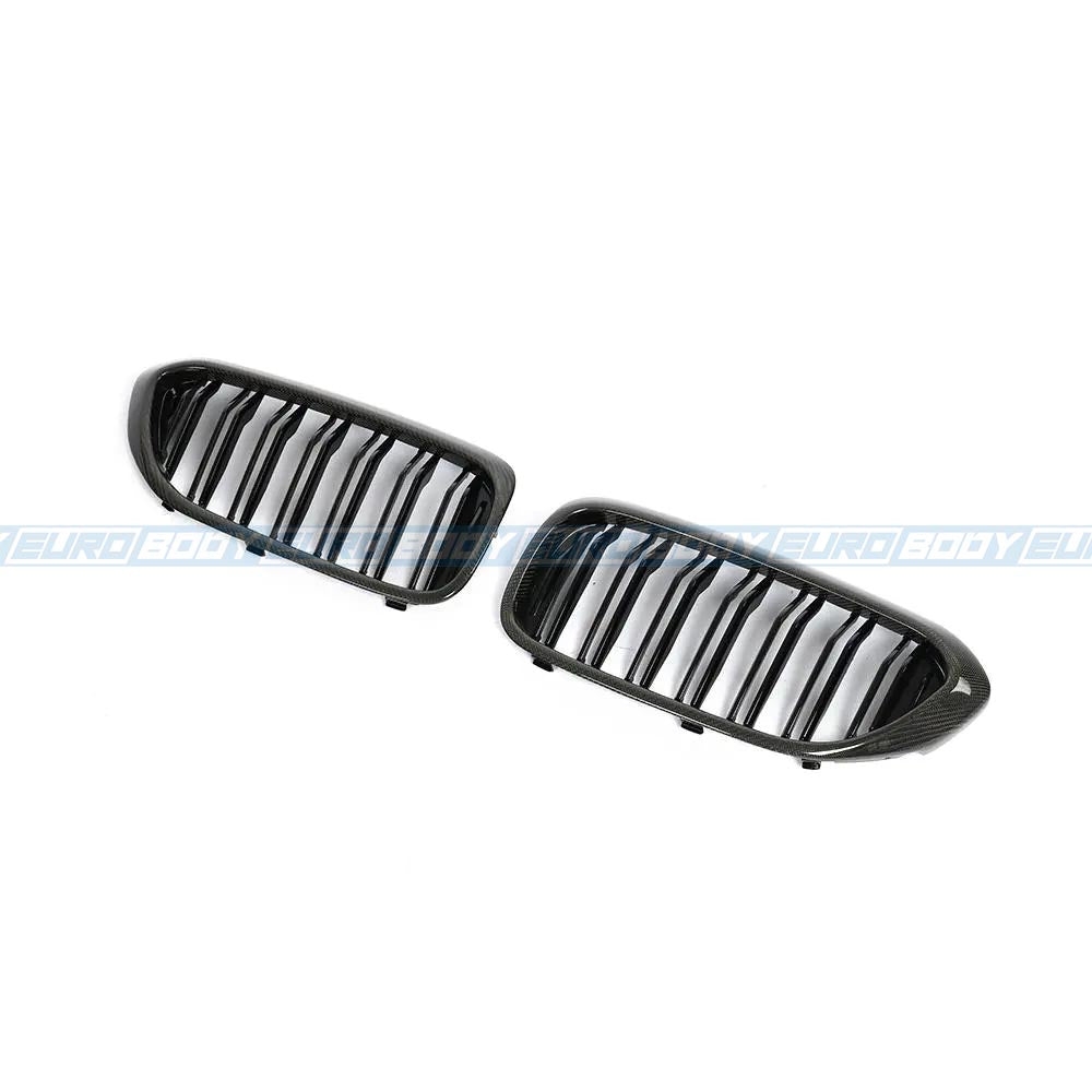 Euro Design Dual Slot Front Grill (Carbon Fibre) for 17-20 BMW 5 Series (Pre-LCI) G30/G31