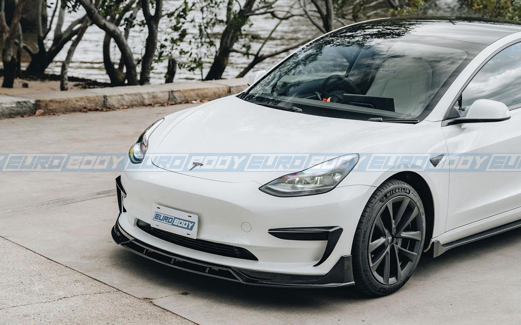 Aero Style Front Lip (Gloss Black) for 19-23 Tesla Model 3