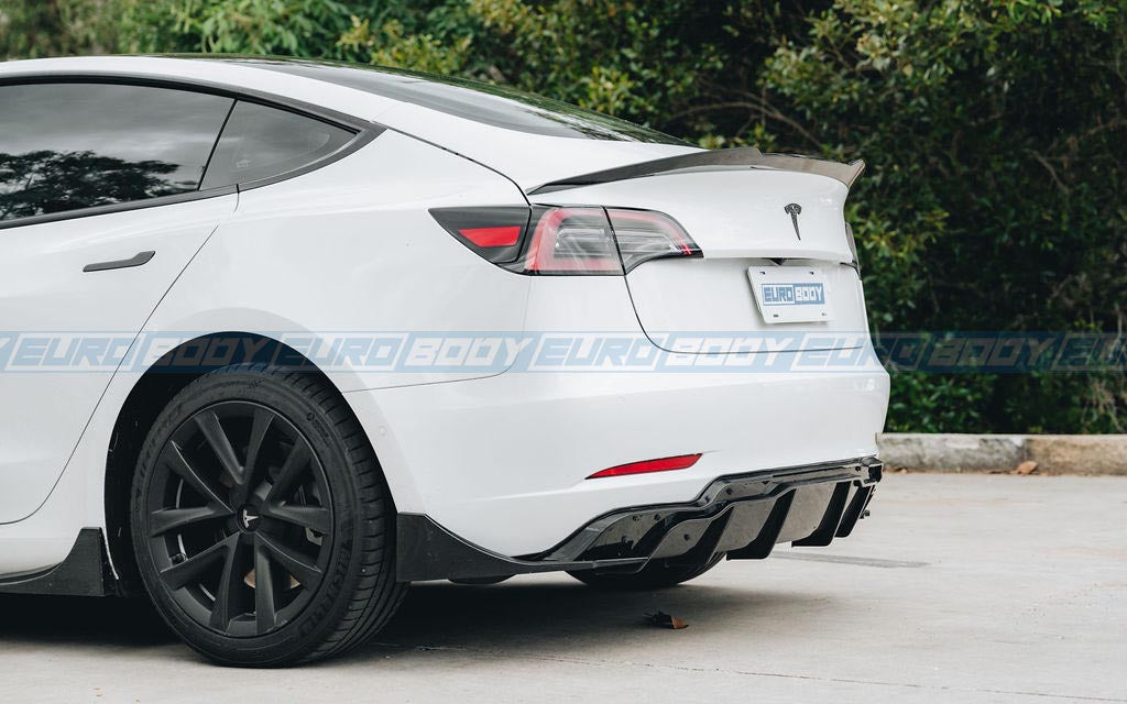 Aero Style Rear Diffuser (Gloss Black) for 19-23 Tesla Model 3