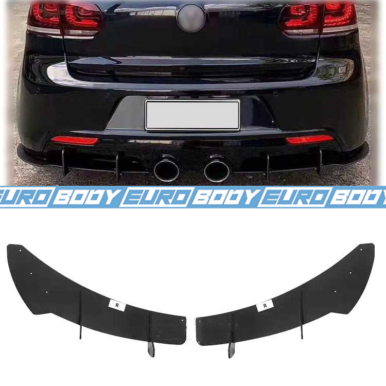 Euro Design Rear Diffuser (Gloss Black) for 09-13 Volkswagen Golf R MK6