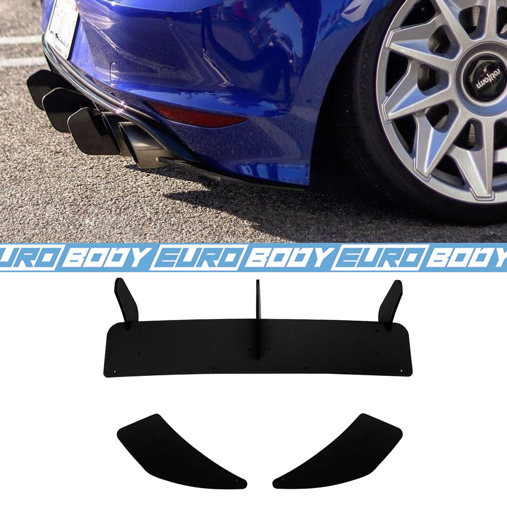 Euro Design Rear Diffuser (Gloss Black) for 13-16 Volkswagen Golf R MK7