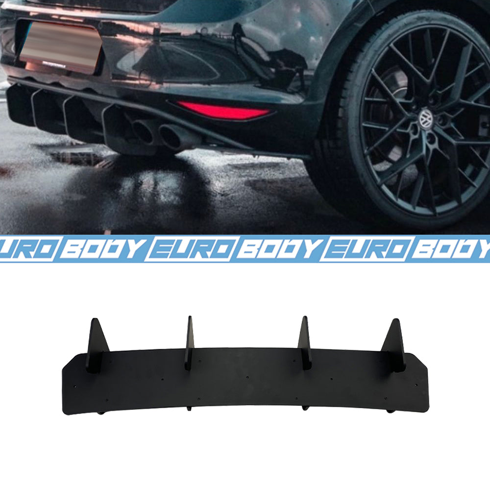 Euro Design Rear Diffuser (Gloss Black) for 17-20 Volkswagen Golf GTI MK7.5