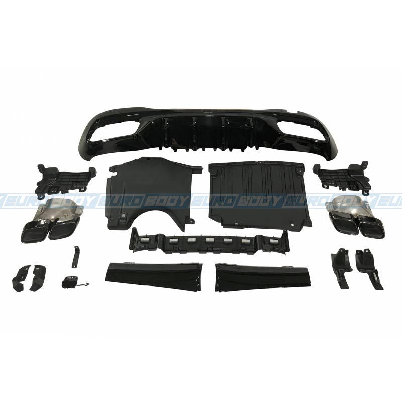 C63 (AMG) Style Rear Diffuser (Gloss Black) for 22+ Mercedes-Benz C-Class (AMG/AMG-Line) W206