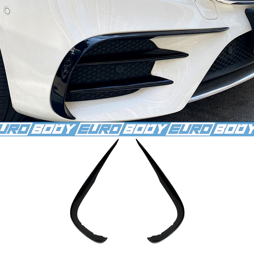 Euro Design Front Canards (Gloss Black) for 16-20 Mercedes-Benz E-Class (AMG/AMG-Line) W213/C238