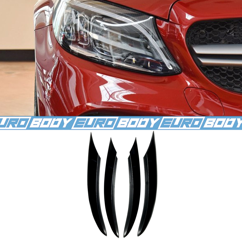 Euro Design Grill Canards (Gloss Black) for 19-21 Mercedes-Benz C-Class (AMG/AMG-Line) W205/C205