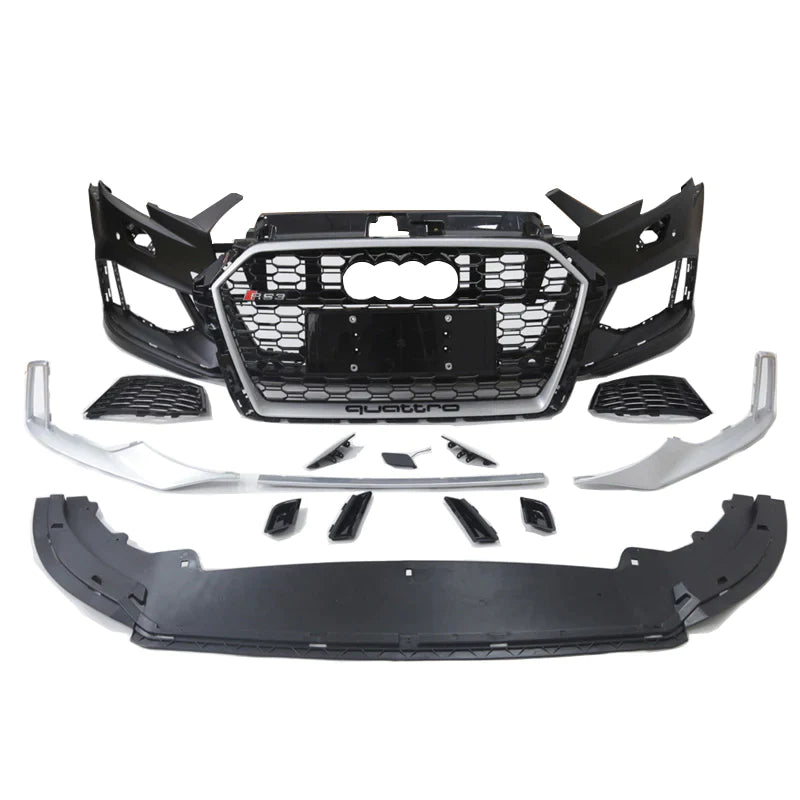 RS Style Front Bumper for 17-20 Audi A3/S3 (Sedan/Hatch) 8V